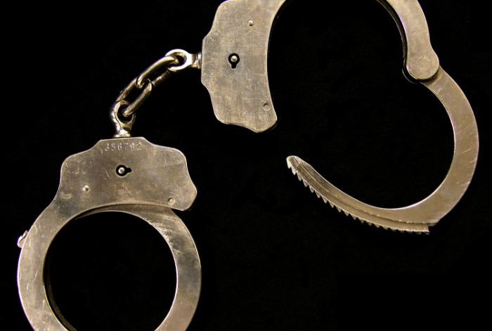 The handcuffs used to arrest Theodore Kaczynski, known as the Unabomber.