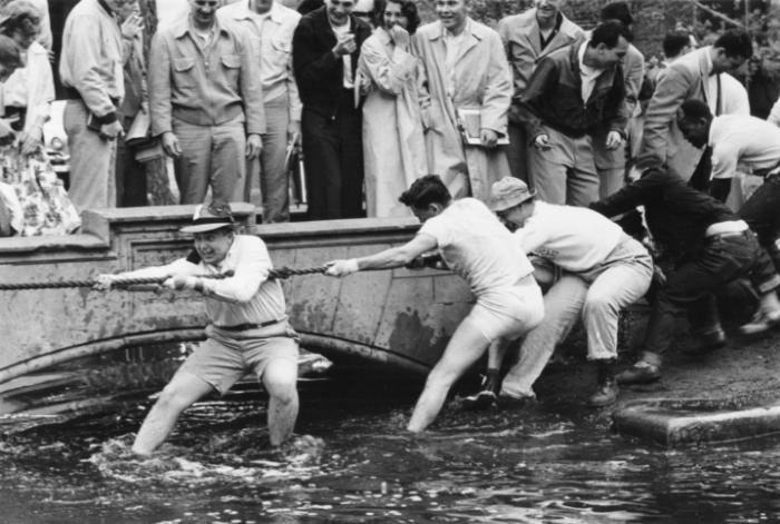 Botany Pond Tug of War in 1957.