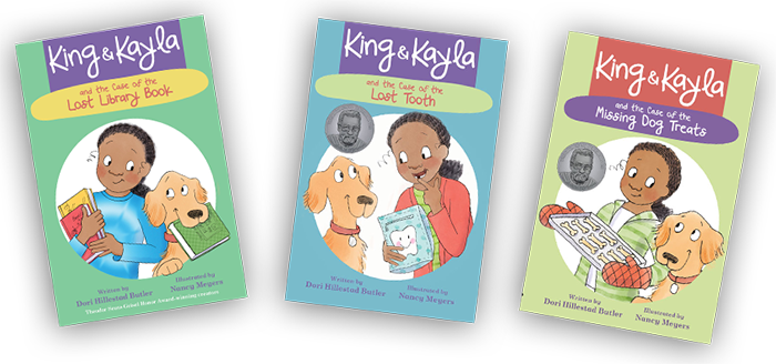 Three book covers from the King and Kayla children's series