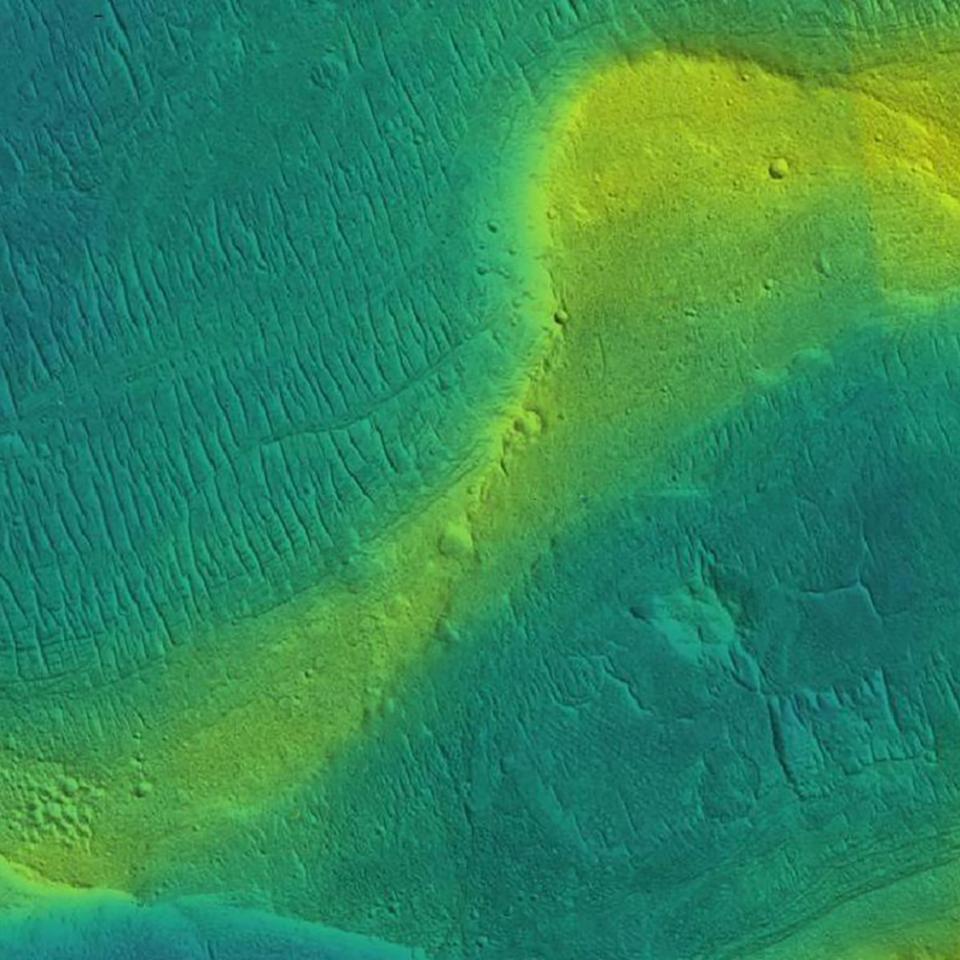 Preserved river channel on Mars