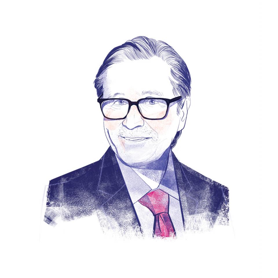 Illustrated portrait of Bob Mariano, MBA’87