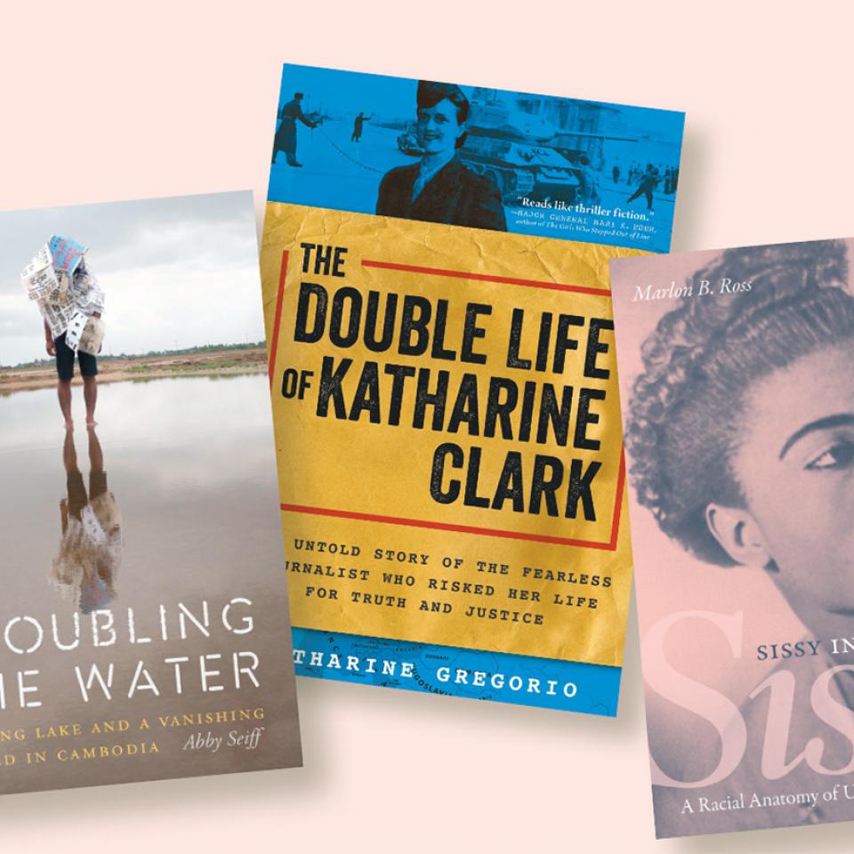 Book covers of The Berserkers, Troubling the Water, The Double Life of Katharine Clark, Sissy Insurgencies, and A Scientific Revolution