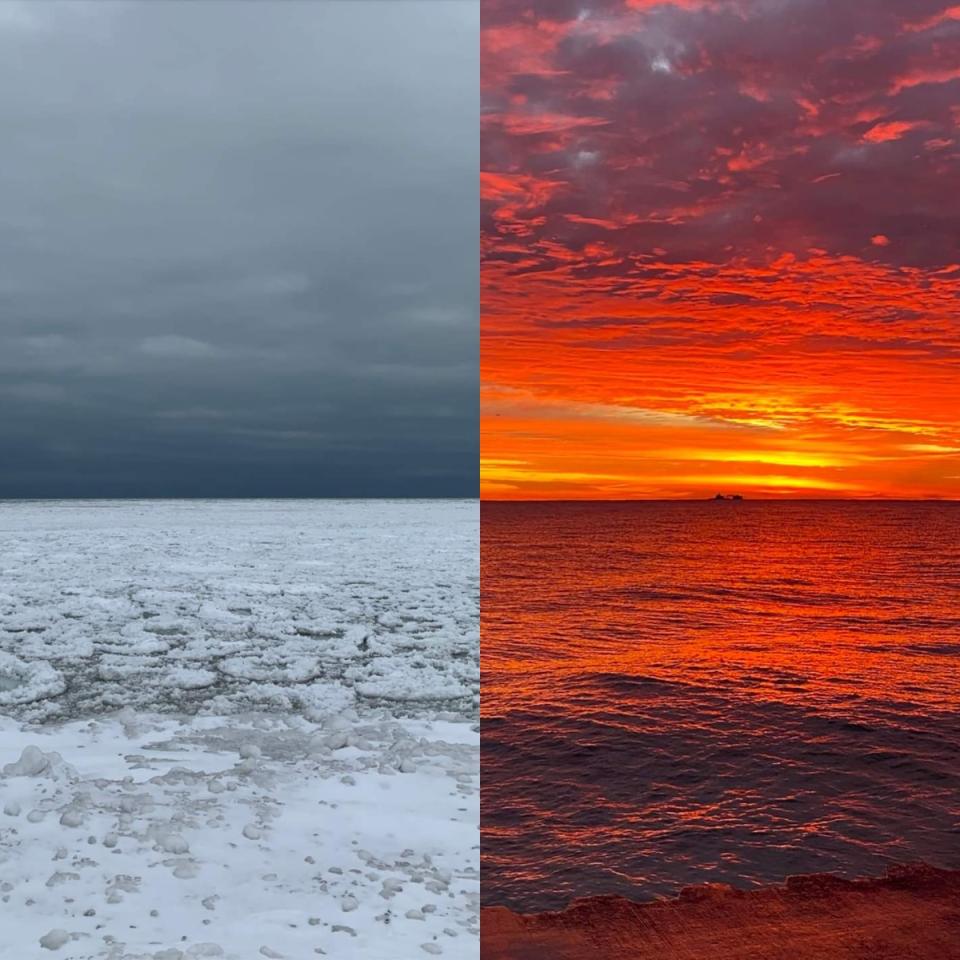 Two views of Lake Michigan