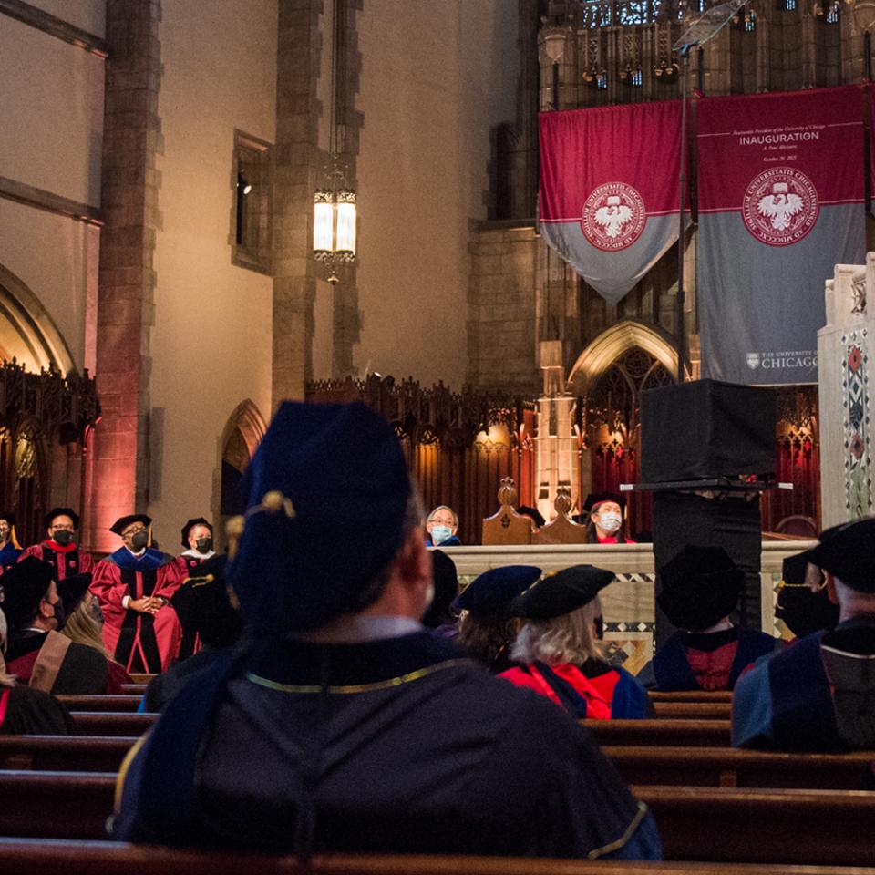 Paul Alivisatos, AB’81, at Rockefeller Chapel during the 535th Convocation