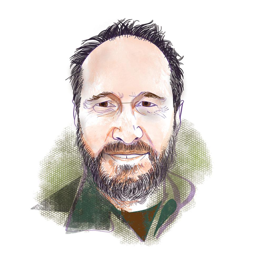 Illustrated portrait of Matthew Nelsen, PhD’14,