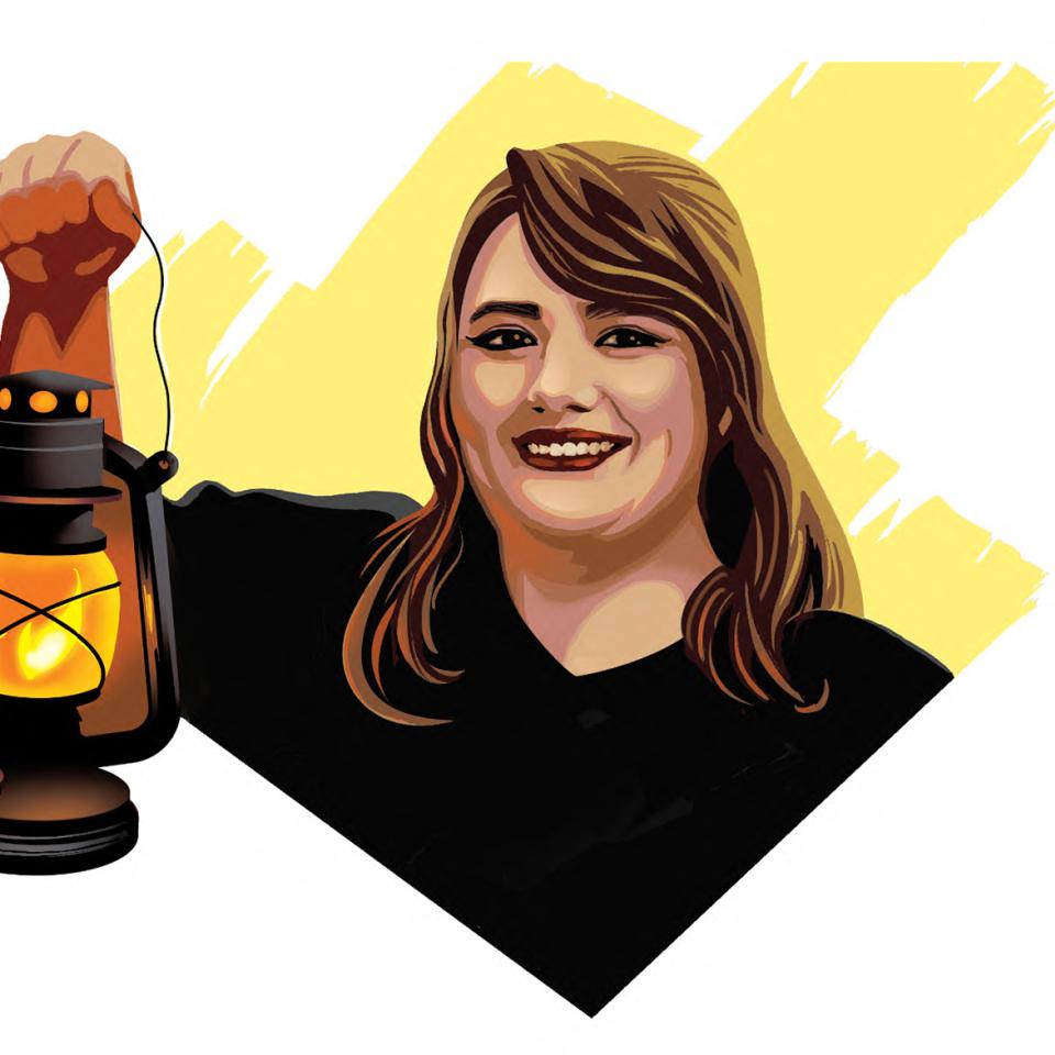 Illustrated portrait of Lauren Riensche, AB’15