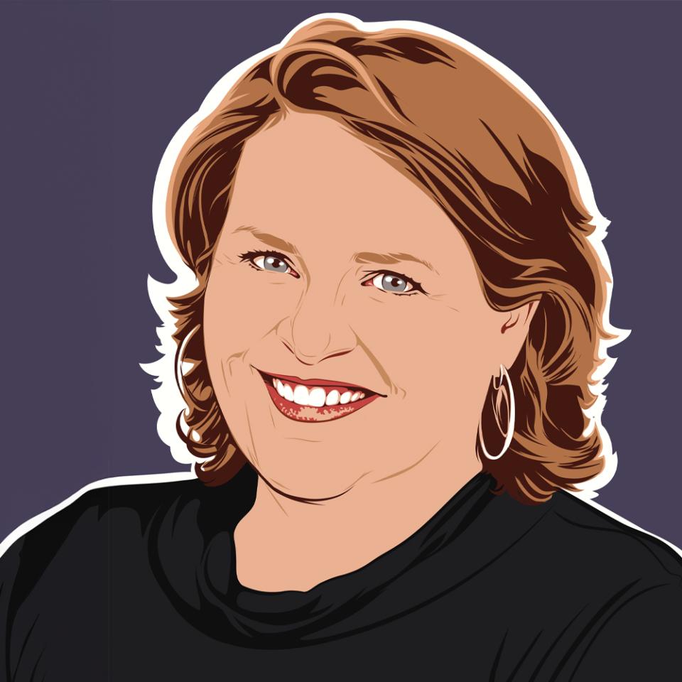 Illustrated portrait of Heidi Heitkamp