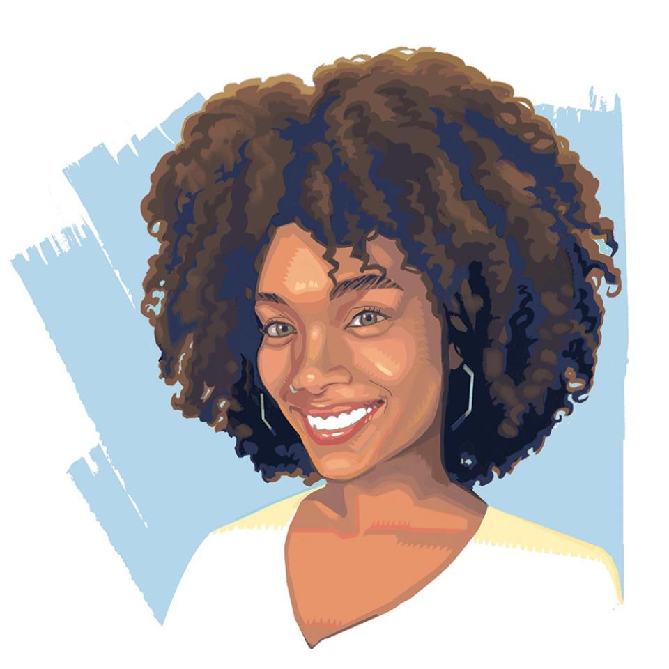 Illustrated portrait of Katrina Miller, SM’18, PhD’23
