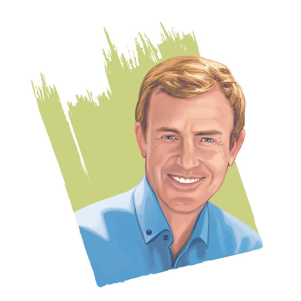 Illustrated portrait of Edwin Kite